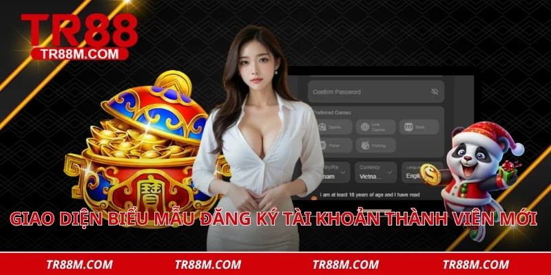 Giao diện biểu mẫu đăng ký tài khoản thành viên mới 