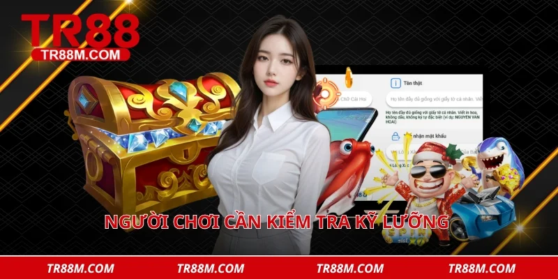 Người chơi cần kiểm tra kỹ lưỡng các trường thông tin trên biểu mẫu 